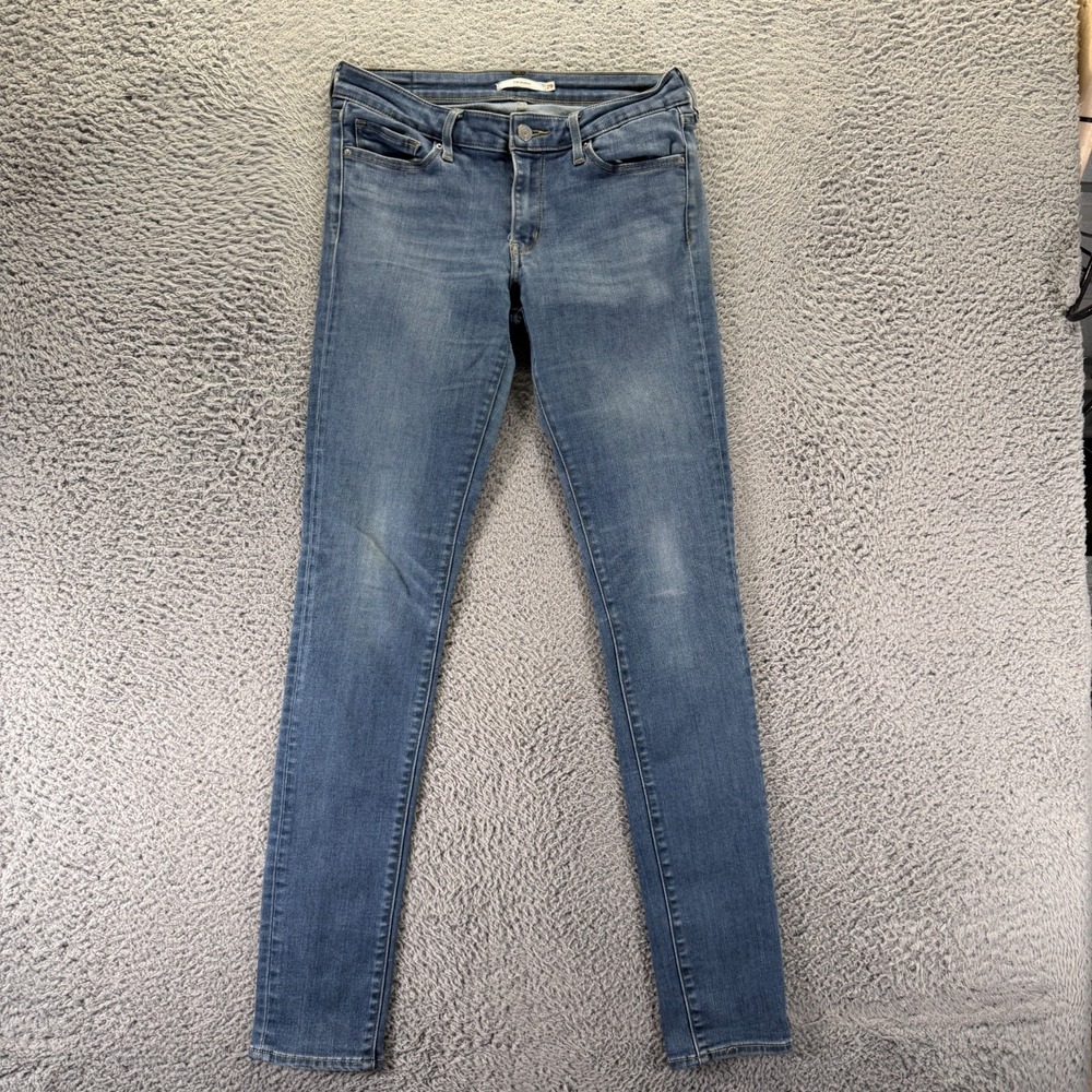 Levi's 711 Jeans Womens Skinny 29x33 Blue Cotton Denim Skinny Leg Faded Stretch